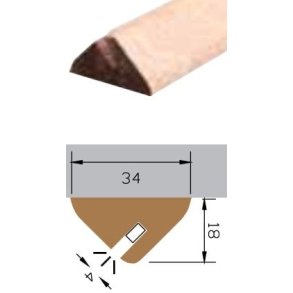 Btsystem Mahognylist 34x18mm 1m m/spor skr 
