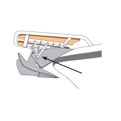 Btsystem P1074 Universalstag for MP75.For baugspyd mot ankerrulle LxB: 150x25 mm Syrefast stl