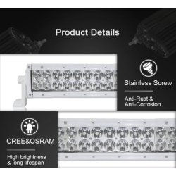 Dekkslyskaster LED 50cm 200W Hvit 