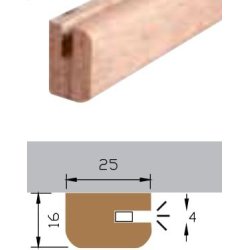 Btsystem mahognylist 25x16mm 1m m/spor rett 