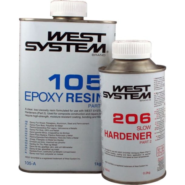 West A-Pakke 206 Klar epoxy Ekstrem sterk og vanntett 1 kg resin/Langsom 206 herder