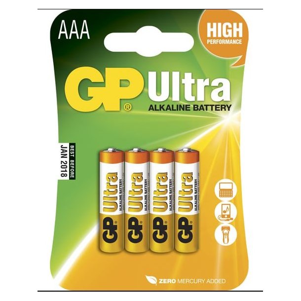 Batteri AAA 4pk Alkalisk AAA / LR03 1,5V 4 stk