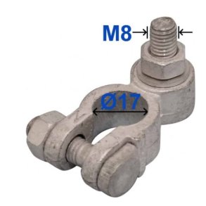 Batteripolsko Minus m. M8 Bolt 