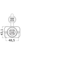 USB-Kontakt Dobbel 12/24V 