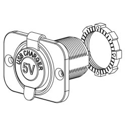 USB-uttak enkel 2,4A 