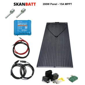 BT - Solcellepakke 153x68 - 200W Flexi Half-cut - Victron MPPT 15A