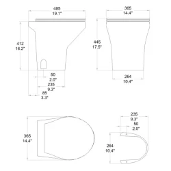 Tecma Compass Toalett Hy lukket 12V