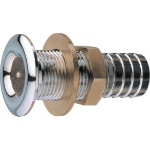 Skroggjennomfring Forkrommet 1/2'' m/slangestuss 16mm 1/2'' rrgjenger 16 mm slangestuss