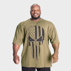 Skull Union Iron Tee, Army Green Melange