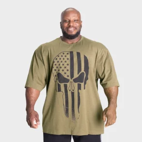 Skull Union Iron Tee, Army Green Melange