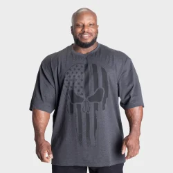 Skull Union Iron Tee, Dark Grey Melange