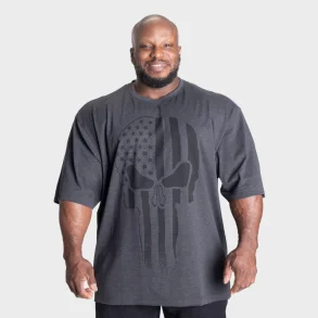 Skull Union Iron Tee, Dark Grey Melange