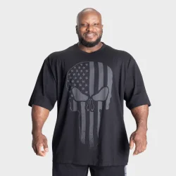 Skull Union Iron Tee, Black