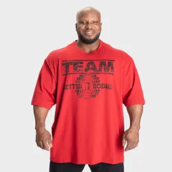 Team Pump Cover Iron Tee, Chili Red