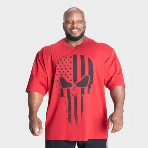 Skull Union Iron Tee, Chili Red