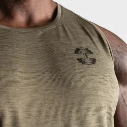 Essex Stripe Tank, Washed Green Melange