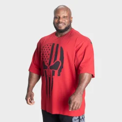 Skull Union Iron Tee, Chili Red