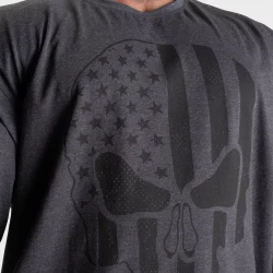 Skull Union Iron Tee, Dark Grey Melange