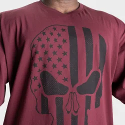 Skull Union Iron Tee, Maroon