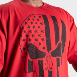 Skull Union Iron Tee, Chili Red