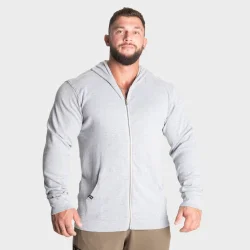 Light Zip Hoodie, Light Grey Melange