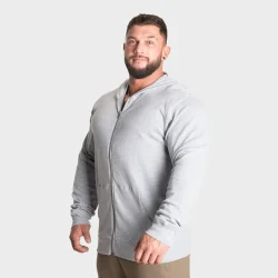 Light Zip Hoodie, Light Grey Melange