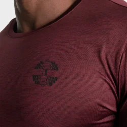 Essex Stripe Tee, Maroon Melange