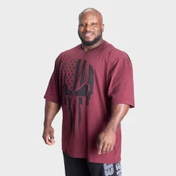 Skull Union Iron Tee, Maroon