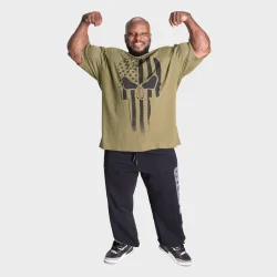 Skull Union Iron Tee, Army Green Melange