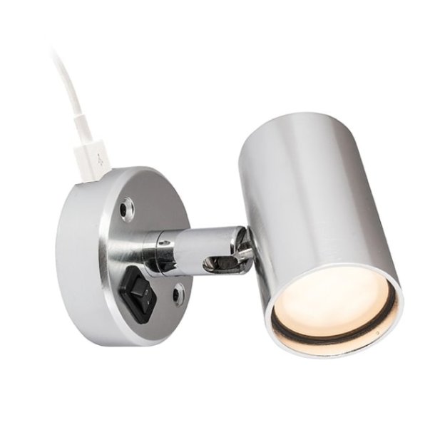Btsystem Leselys Tube D1 Med eller uten USB-uttak Varmt lys Bryter p lampefoten