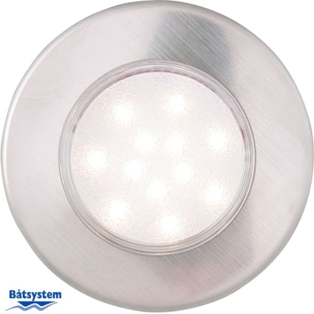 Btsystem Downlight Corona LED Polert Stl Vanntett  innfelling: 48 mm  utvendig: 78 mm Dimbar / V