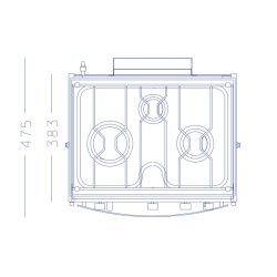 Techimpex Komfyr Mariner 3-bluss og grill 3 bluss
