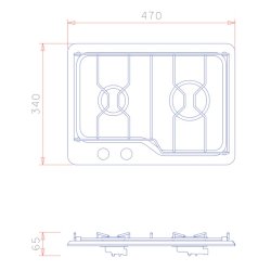 Techimpex Kokeapparat Seafarer 2-bluss m/el tenning