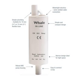 Whale Inline pentrypumpe 12V, 13,4L/m