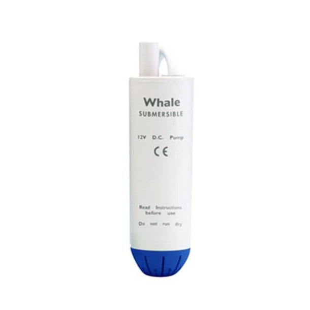 Whale Nedsenkbar Pentrypumpe 12V, 13l/m 13 liter/min 3 meter skyv 10 og 13 mm stuss