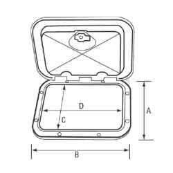 ABS-luke 270 x 375 mm uten ls, 