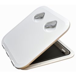 KABS-Luke 380x380mm Hvit u/Ls Kraftig m/krom hndtak.