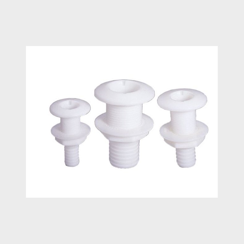 Skroggjennomføring 19mm plast m/slangestuss Polyamidplast