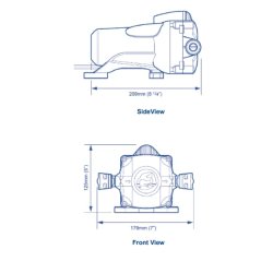 Whale Inline pentrypumpe 12V, 13,4L/m