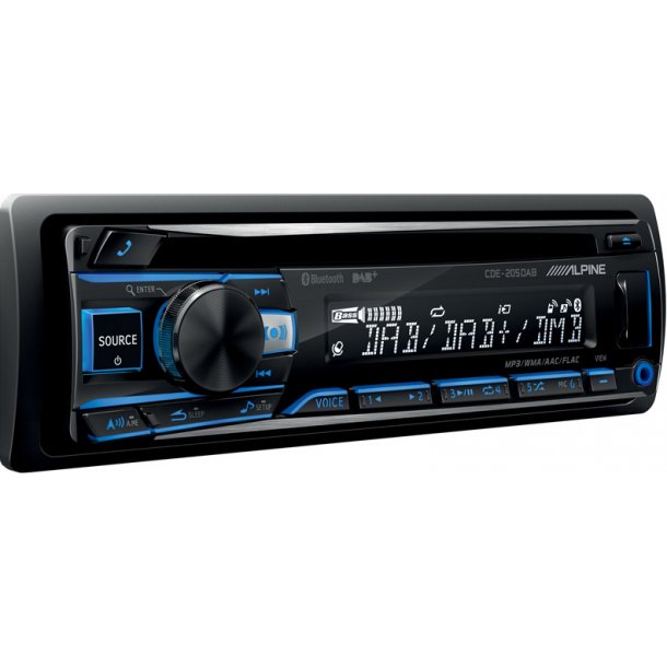Alpine CDE-205DAB, CD/DAB+/FM-radio, Bluetooth, 4x50W