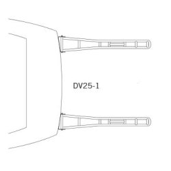 Btsystem Davitarm DV25-1 for avrundet akterspeil.