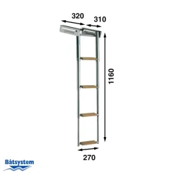 Btsystem Kassettstige 4 Trinn m/Teaktrinn BKT74T