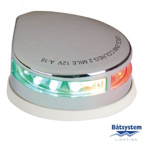 Btsystem Kombilanterne Rd/Grnn Dekksmontert Krom 12V