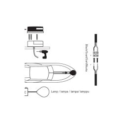 Btsystem Kombilanterne Rd/Grnn Dekksmontert Krom 12V