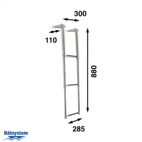 B�tsystem Teleskopstige 3 Trinn BT70,Lengde 390-880 mm Bredde 285 mm