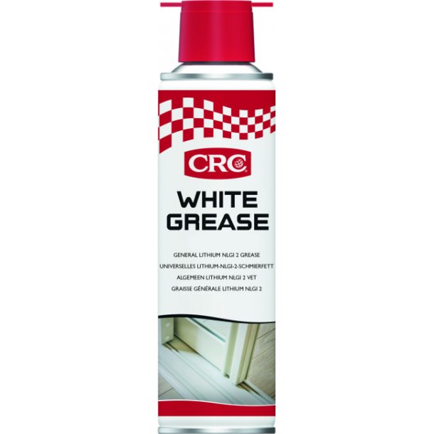CRC White Grease (+PTFE) 250 ml Langvarig smring Reduserer friksjon og slitasje Korrosjonsbeskytten