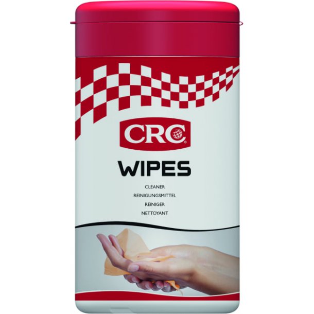 CRC Wipes 50stk Vtservietter Fjerner olje/smrefett/blekk/klebemidler Sknsom mot milj og hender