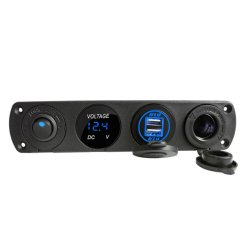 12V Bil sigarettenneruttak Dobbel USB-port Lader Voltmeter Panel Bt/bil