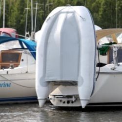 Dinghy Rings Slim For bter med smal badeplattform Enkel installasjon Maks lengde gummibt 350 cm