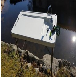 Fiske/slye bord m/vask og spyleslange